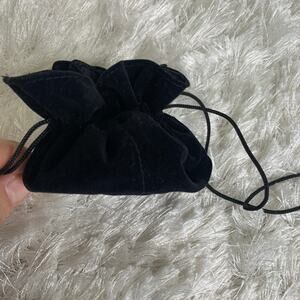 Black Velvet Drawstring Pouch Bag Jewelry Travel Bag Interior Pockets
